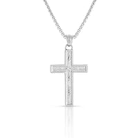 MONTANA SILVERSMITHS WRANGLER LEGENDS DENIM CROSS NECKLACE