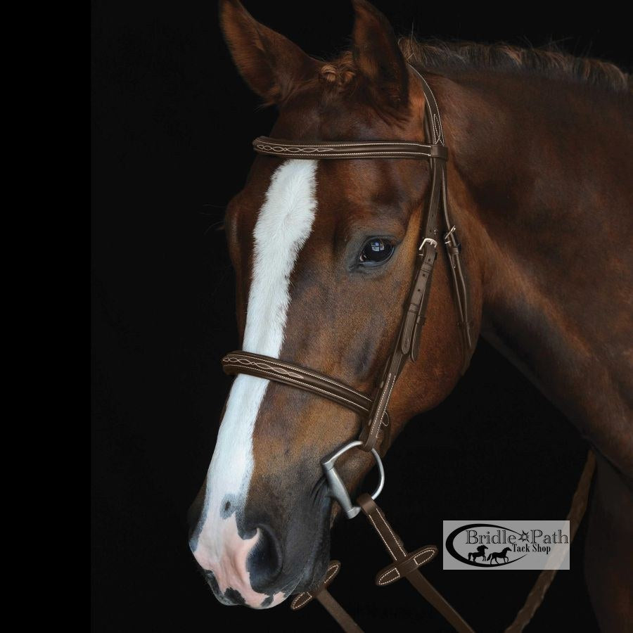 COLLEGIATE MONO CROWN FANCY STITCHED BRIDLE - BROWN