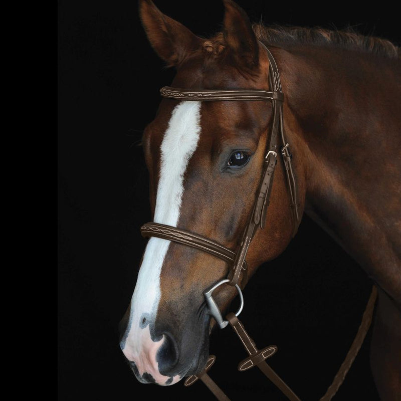 COLLEGIATE MONO CROWN FANCY STITCHED BRIDLE - BROWN