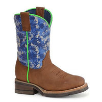 ROPER BOYS PRINTED BLUE CAMO COWBOY BOOTS