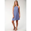 ROPER WOMENS BLUE TILE PRINT DRESS