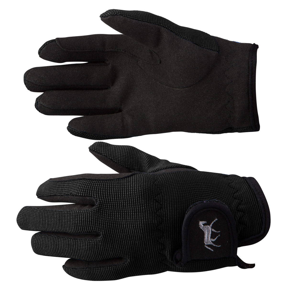 HORZE KIDS STRETCH GLOVES - BLACK