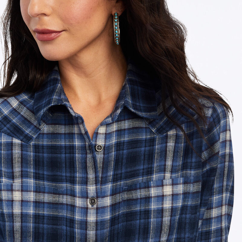 ARIAT WOMENS REAL BILLIE JEAN SHIRT - BLUE SKIES PLAID