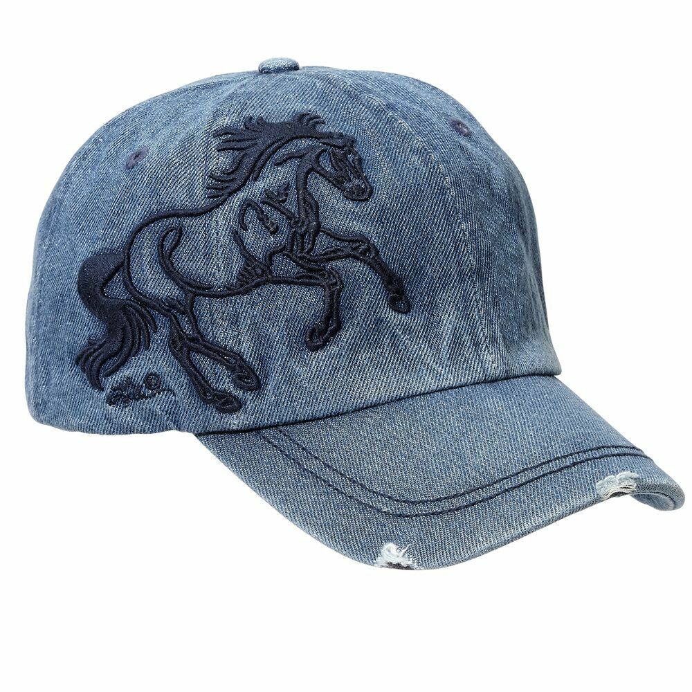 3D GALLOPING HORSE BALL CAP DENIM