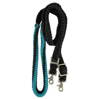 TWO TONE NYLON BRAIDED REINS - 8FT