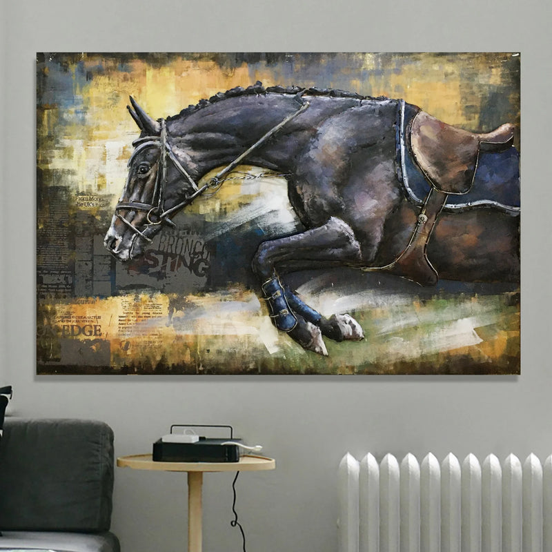 Jumping Stallion- 3D Metal Painting