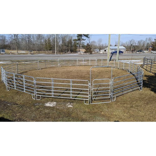 COUNTY GALVANIZED ROUND PEN 60' 15 12' PANELS AND 1 X 4' GATE