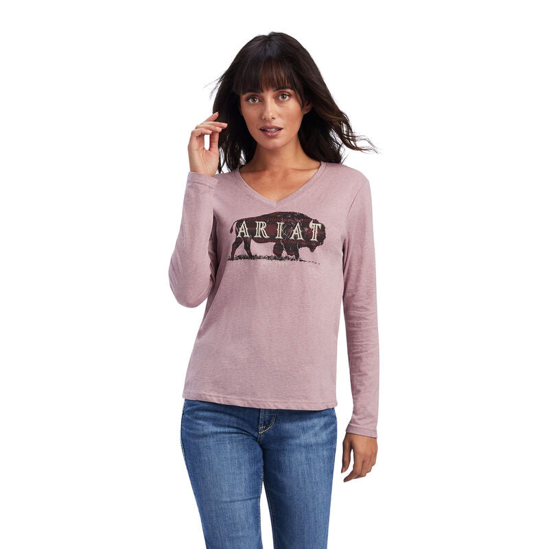 ARIAT WOMENS CHEST LOGO LONG SLEEVE TEE