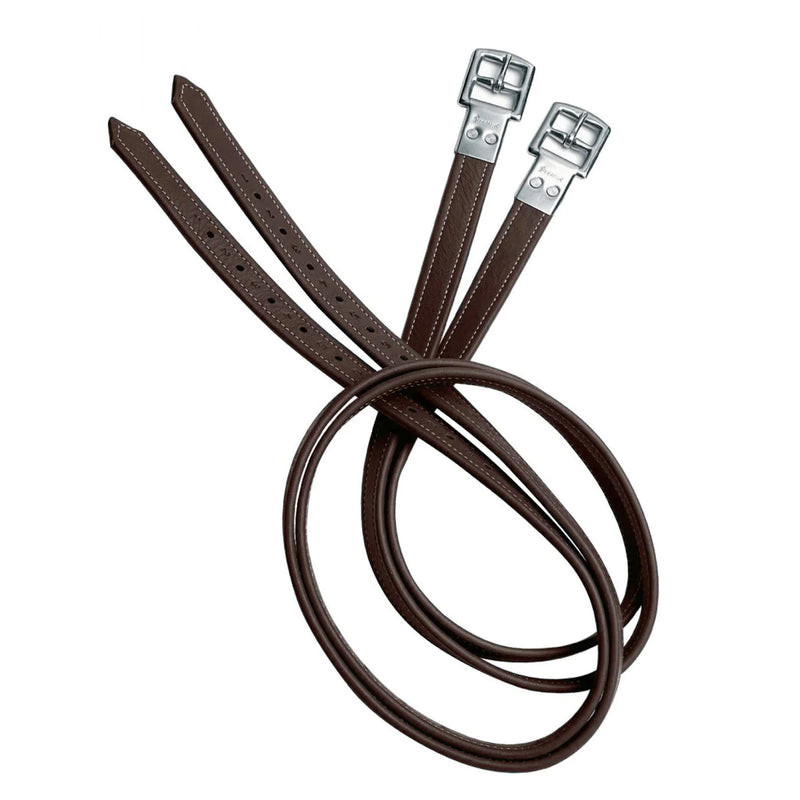 PRESTIGE NON STRETCH STIRRUP LEATHERS - TABACCO