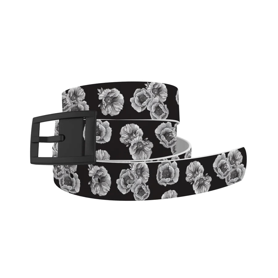 C4 BELT - DECIDEDLY EQUESTRIAN - PEONY BLACK BELT