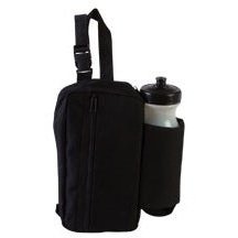 WATERPROOF NYLON HORN BAG WITH BOTTLE HOLDER - BLACK