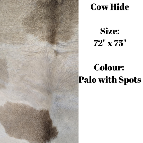COW HIDE PALO WITH SPOTS 72" X 75"