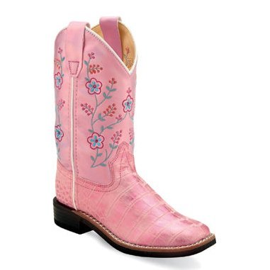 OLD WEST CHILDRENS PINK FLORAL COWBOY BOOT