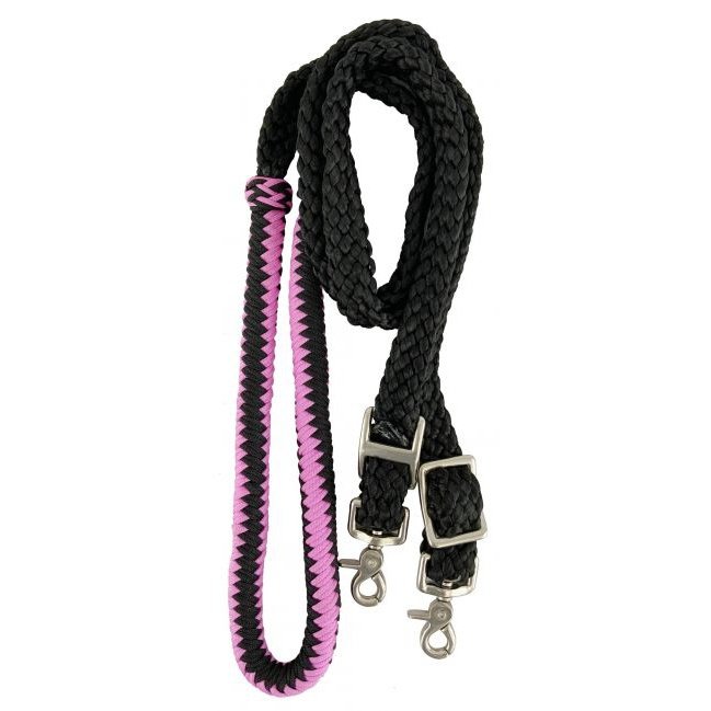 TWO TONE NYLON BRAIDED REINS - 8FT