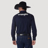 WRANGLER MENS LOGO BUTTON DOWN SHIRT - NAVY