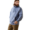 ARIAT MENS REBAR WORKMAN 1/4 ZIP HOODIE - BLUE HEATHER