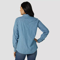 WRANGLER WOMENS RETRO FRINGE DENIM SHIRT