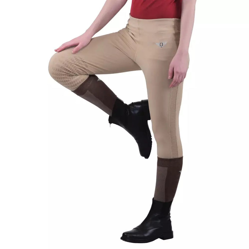 TUFFRIDER WOMENS VENTILATED SCHOOLING TIGHTS - SAFARI