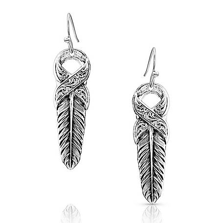 MONTANA SILVERSMITHS STRENGTH WITHIN FEATHER EARRINGS