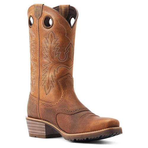 ARIAT MENS HYBRID ROUGHSTOCK SQUARE TOE WESTERN BOOT