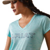 ARIAT WOMENS LAGUNA LOGO TOP - POOL BLUE