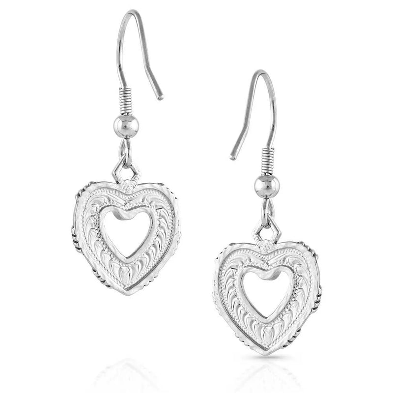 MONTANA SILVERSMITHS LOVE CONQUERS ALL HEART EARRINGS