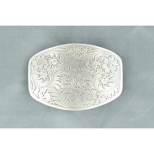 RECTANGLE OVAL SMALL BUCKLE FLORAL SCROLL