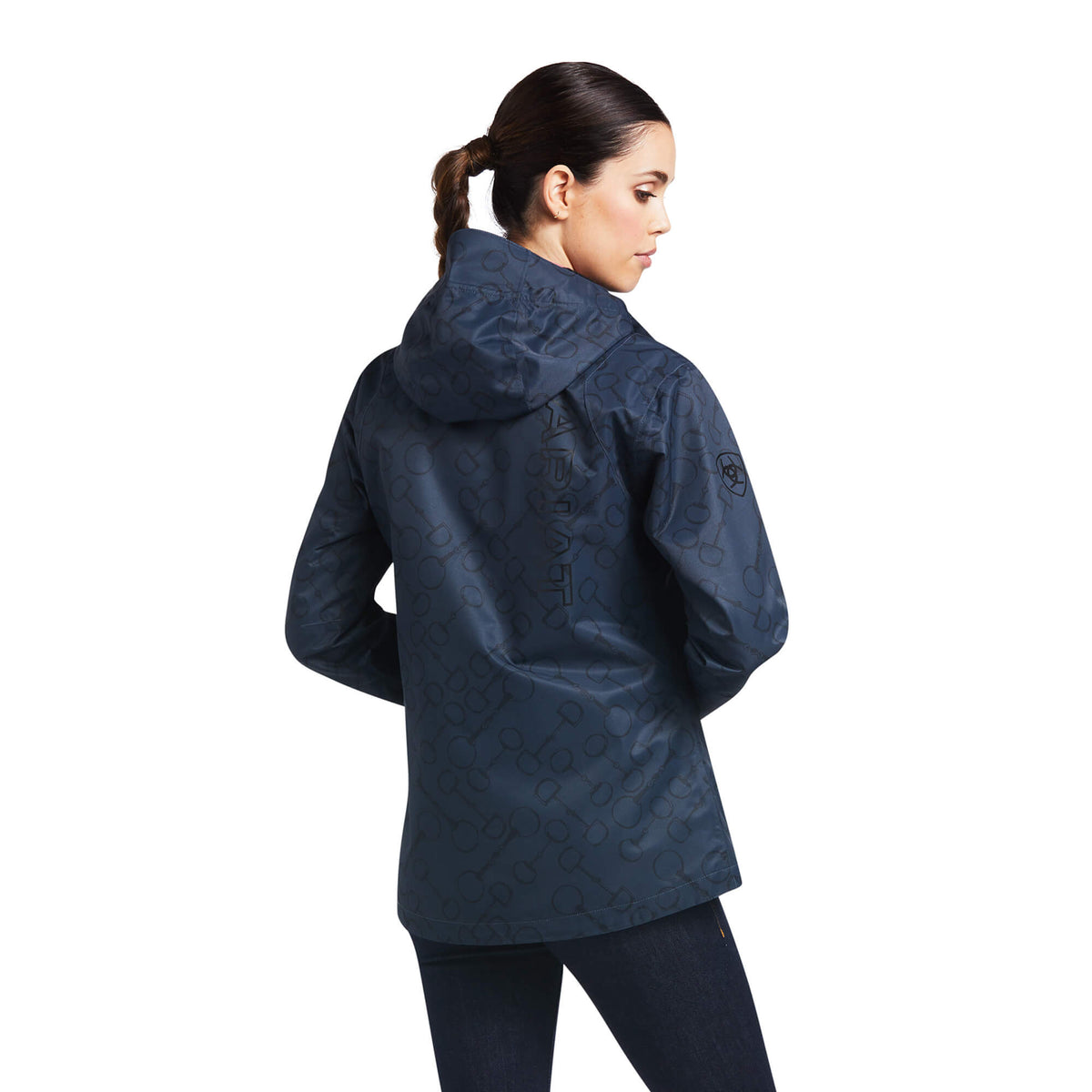 ARIAT WOMENS SPECTATOR H20 JACKET - BLUE NIGHTS BIT PRINT