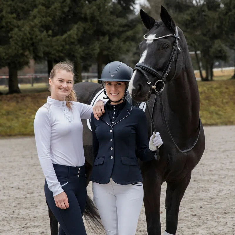 HORZE MARTINA SHOW COAT WITH PIPING - NAVY