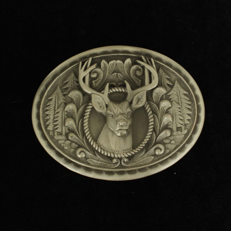 NACONA PEWTER DEER/FOREST BUCKLE