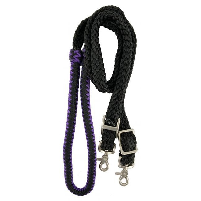 TWO TONE NYLON BRAIDED REINS - 8FT