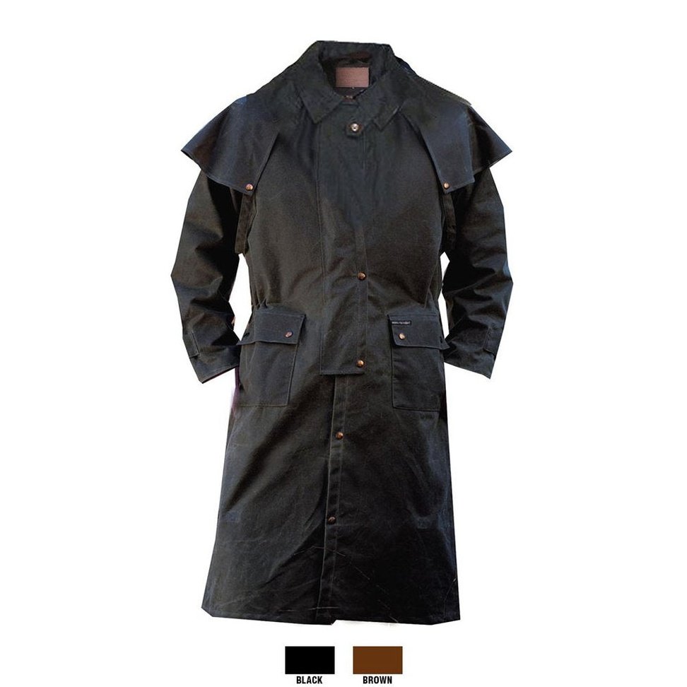 Black oilskin duster best sale