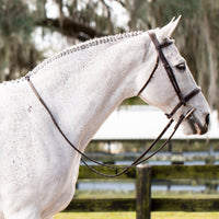 EQUINAVIA VALKYRIE FANCY STITCHED HUNTER BRIDLE - CHOCOLATE