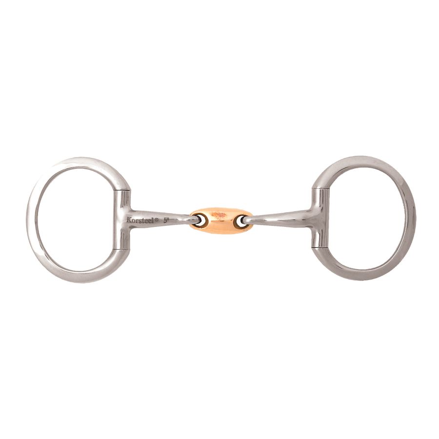 KORSTEEL COPPER OVAL EGGBUTT SNAFFLE BIT 4"