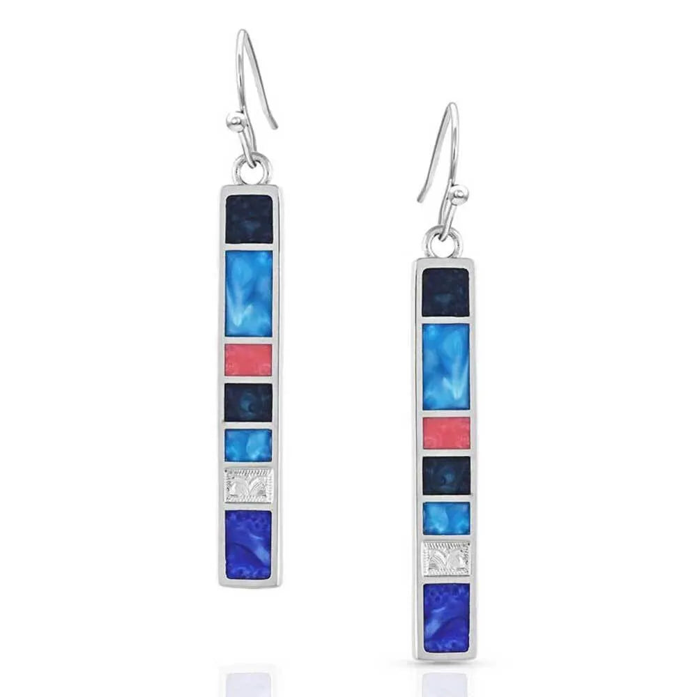 MONTANA SILVERSMITHS WRANGLER LEGENDS DENIM BAR EARRINGS