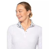 KERRITS AFFINITY LONG SLEEVE SHOW SHIRT  - WHITE/BITS N FLOWERS