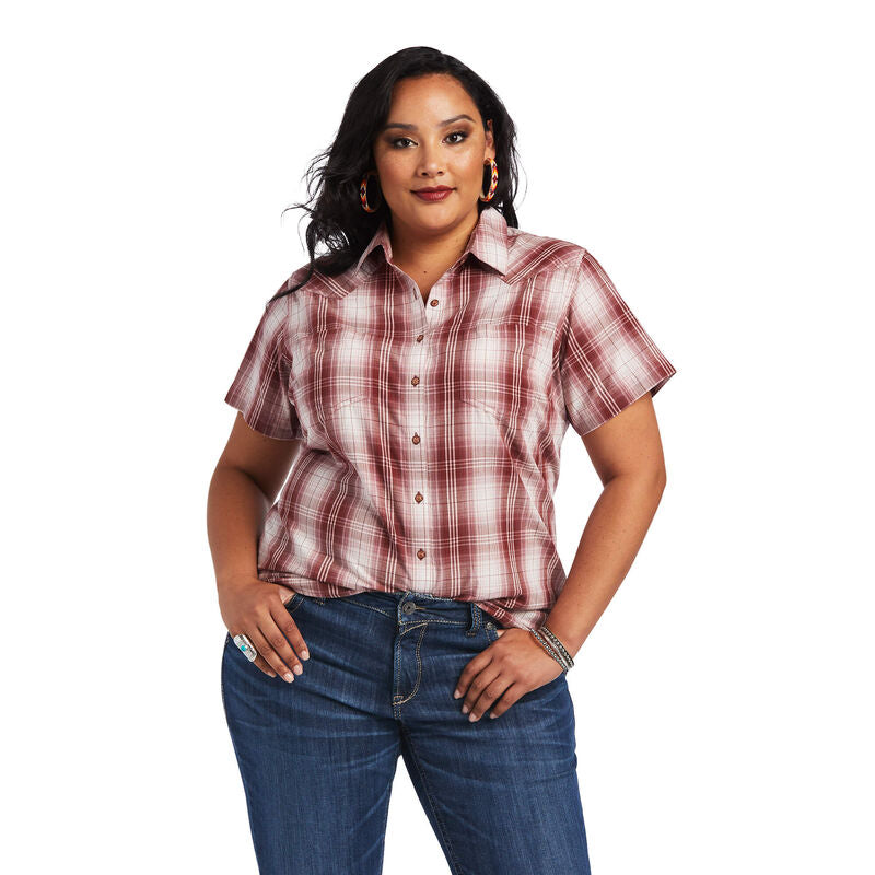 ARIAT WOMENS REAL BILLIE JEAN SHIRT- RUSSET PLAID