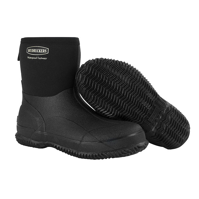 MUDRUCKERS WATERPROOF MID BOOT - MENS BLACK Clearance