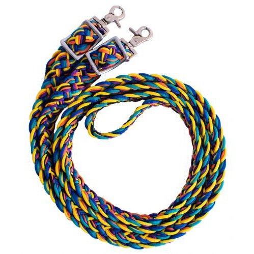 RAINBOW BRAIDED NYLON BARREL REINS