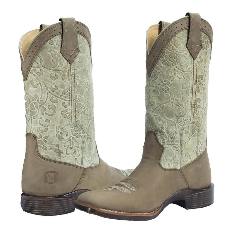 NOBLE WOMENS FLORAL EMBOSSED COWBOY BOOT