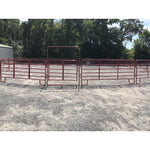 HOBBY ROUND PEN 60' - 15 12' PANELS AND 1 X 4' GATE RED