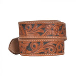 MYRA FORAL DEMURE HAND-TOOLED LEATHER BELT